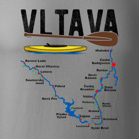 Mapa řeky Vltavy