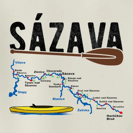 Mapa řeky Sázavy