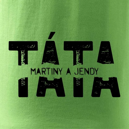 Černý nápis táta a jména dětí