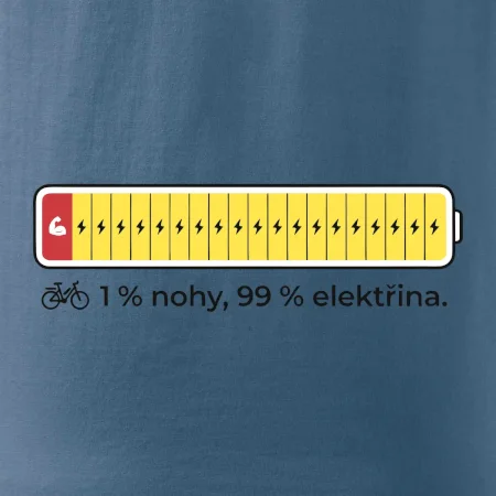 1 % nohy, 99 % elektřina