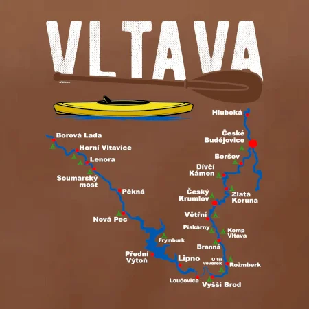 Mapa řeky Vltavy