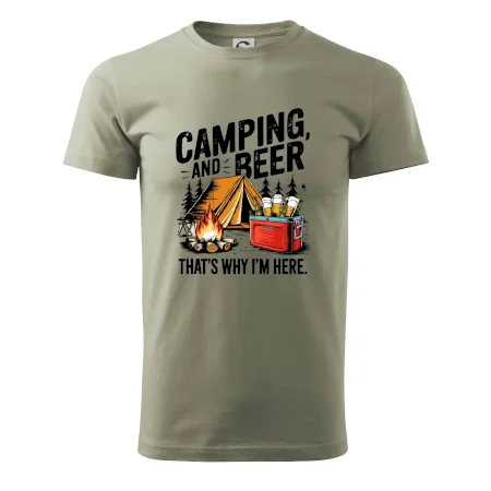 Černý nápis nápis Camping and beer