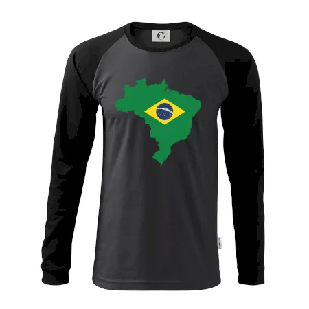 Brazílie vlajka v mapě