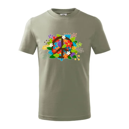 Peace symbol prorostlý květinami