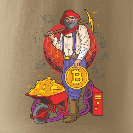 Horník těží bitcoiny