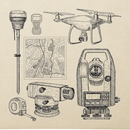 Geodet teodolit dron