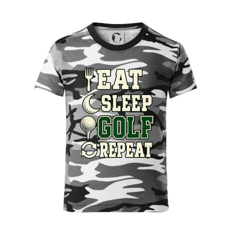Eat sleep golf repeat typografie