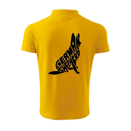 Německý ovčák sedící napis