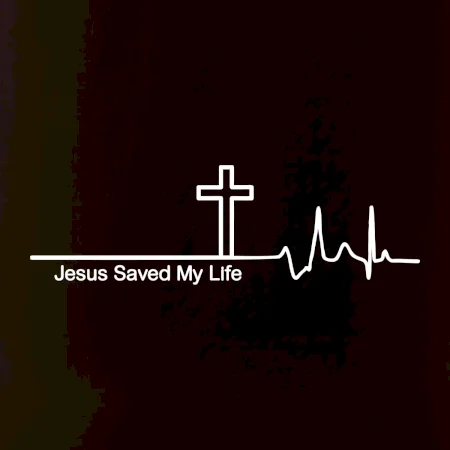 Jesus Saved My Life kříž ekg