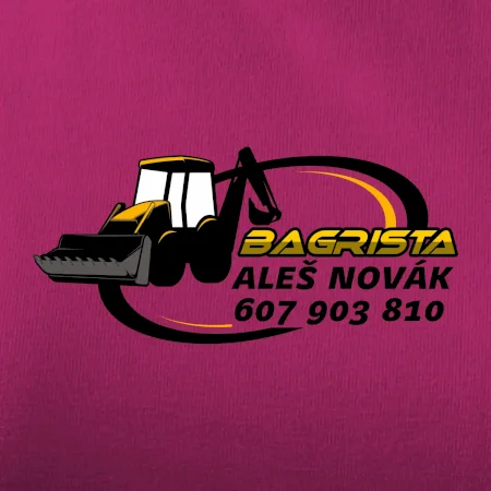 Bagrista v kruhu - vlastní nápis