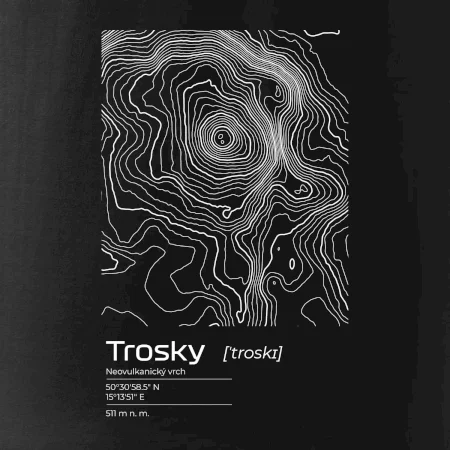 Trosky - vrstevnice v obdélníku