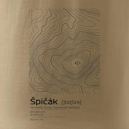 Špičák - vrstevnice v obdélníku
