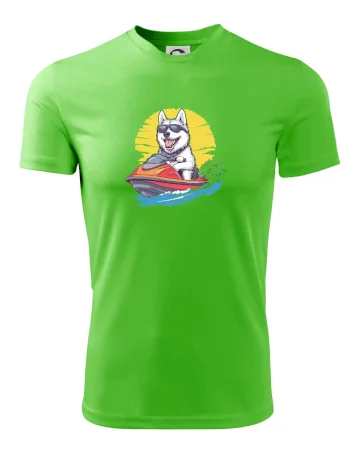 Husky na vodním skútru