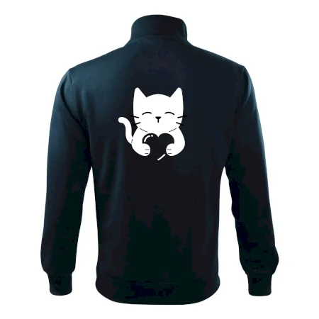 Kočka drží srdce