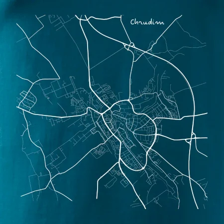 Černobílá mapa Chrudim