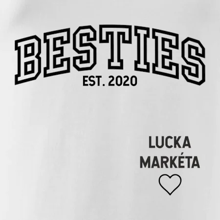 Párové mikiny - Besties (Rok a jména na rukávu)