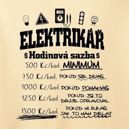 Elektrikář hodinová sazba