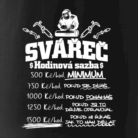 Svářeč - hodinová sazba