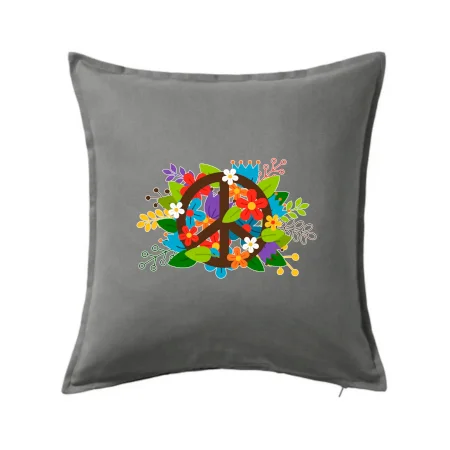 Peace symbol prorostlý květinami