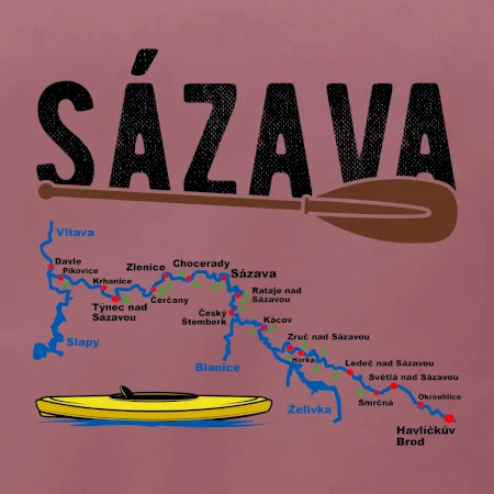 Mapa řeky Sázavy