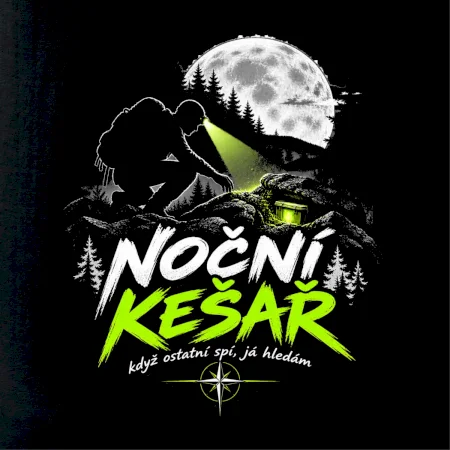 Noční kešař hledání za úplňku