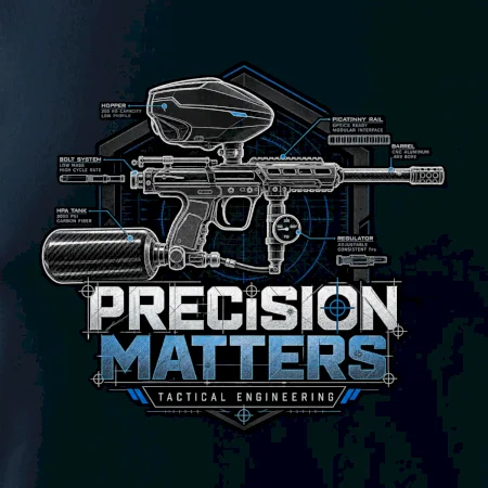 Technický nákres precision matters paintball