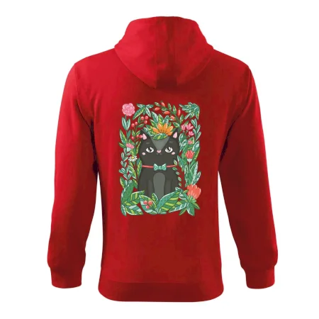 Kočka s květy malovaná