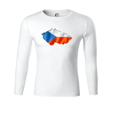 Česká vlajka v obrysu republiky