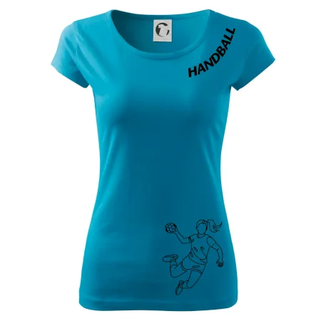 Handball nápis šikmo  - holka