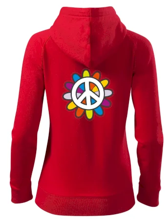 Peace symbol s kreslenou květinou