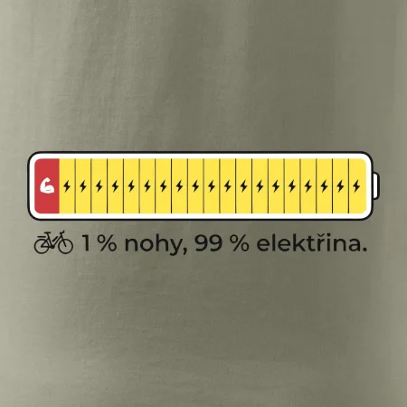 1 % nohy, 99 % elektřina