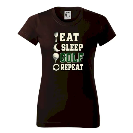 Eat sleep golf repeat typografie