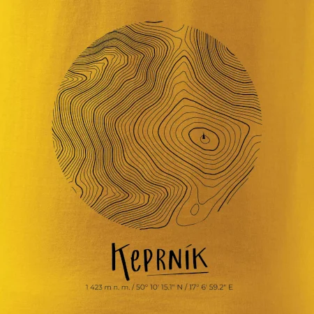 Keprník - vrstevnice v kruhu