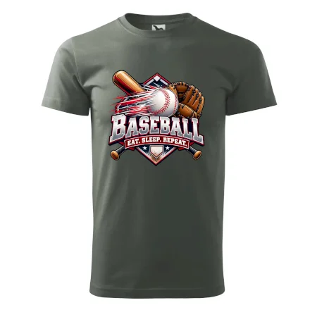 Baseballová pálka s rukavicí eat sleep repeat