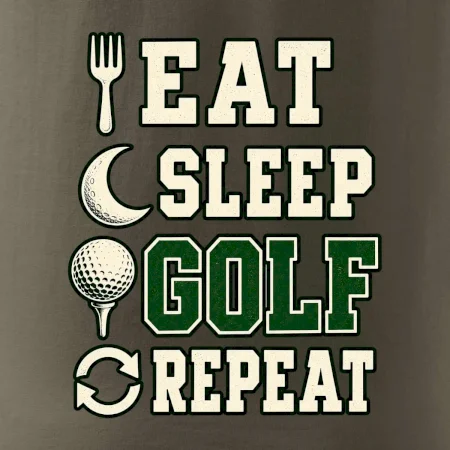 Eat sleep golf repeat typografie