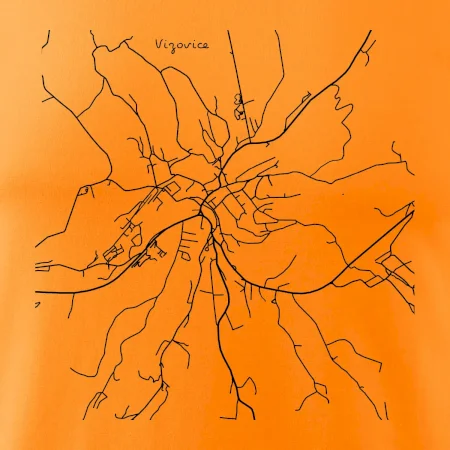 Černobílá mapa Vizovice