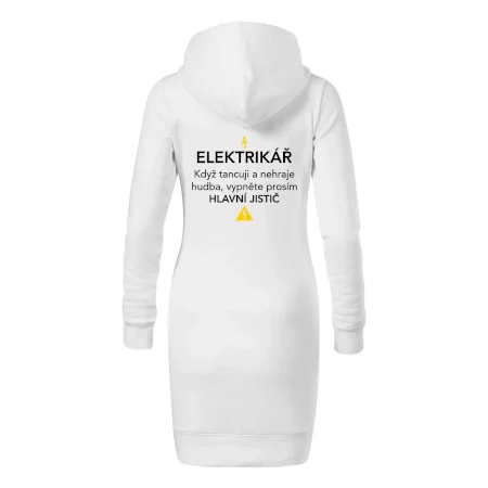 Elektrikář - hlavní jistič - Nápis na zádech