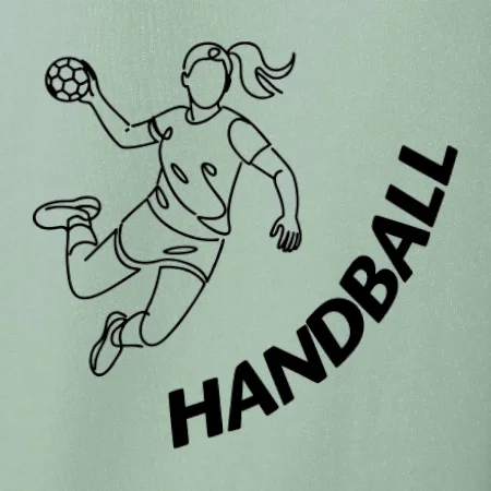 Handball nápis šikmo  - holka