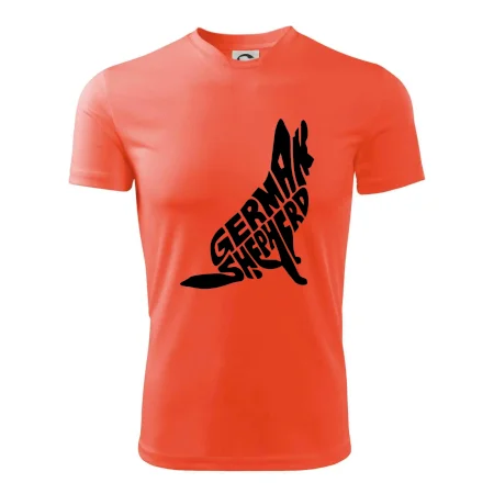 Německý ovčák sedící napis