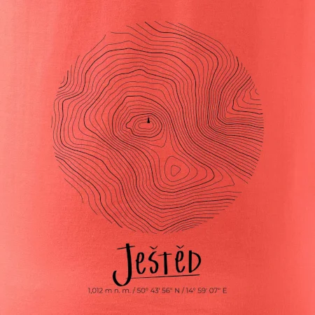 Ještěd - vrstevnice v kruhu