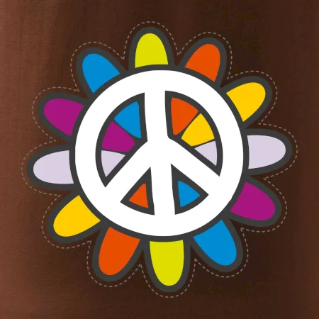 Peace symbol s kreslenou květinou