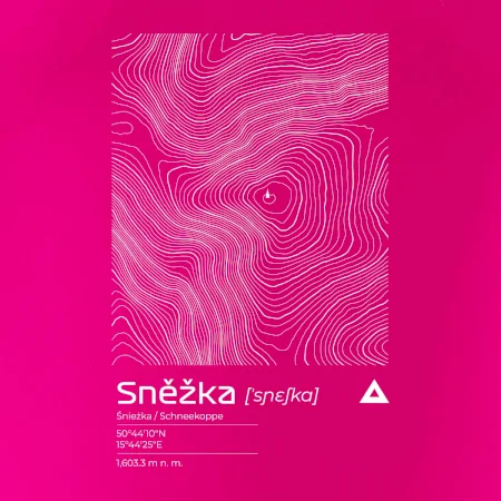 Sněžka - vrstevnice v obdélníku