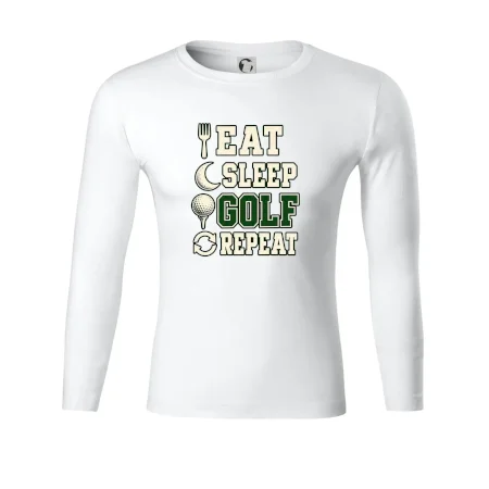 Eat sleep golf repeat typografie