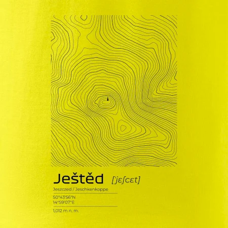 Ještěd - vrstevnice v obdélníku