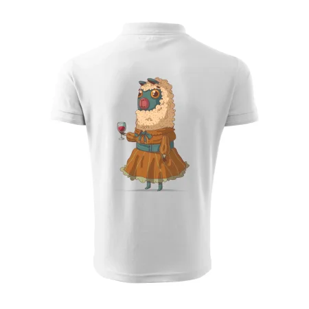 Alpaka s vínem žena