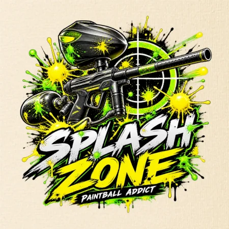 Neonový zásah splash zone paintball