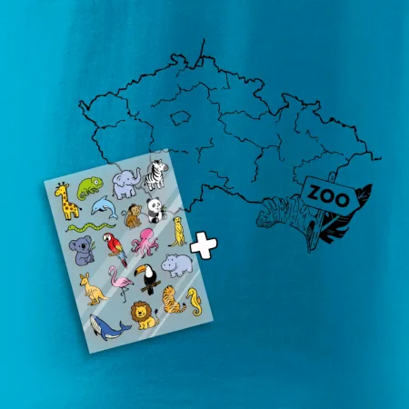 Tričko s mapou + ZOO nažehlovačky