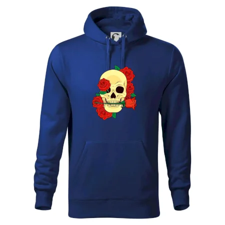 Lebka držící růži