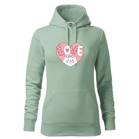 Kočka love - růžové srdce