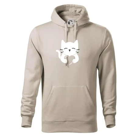 Kočka drží srdce